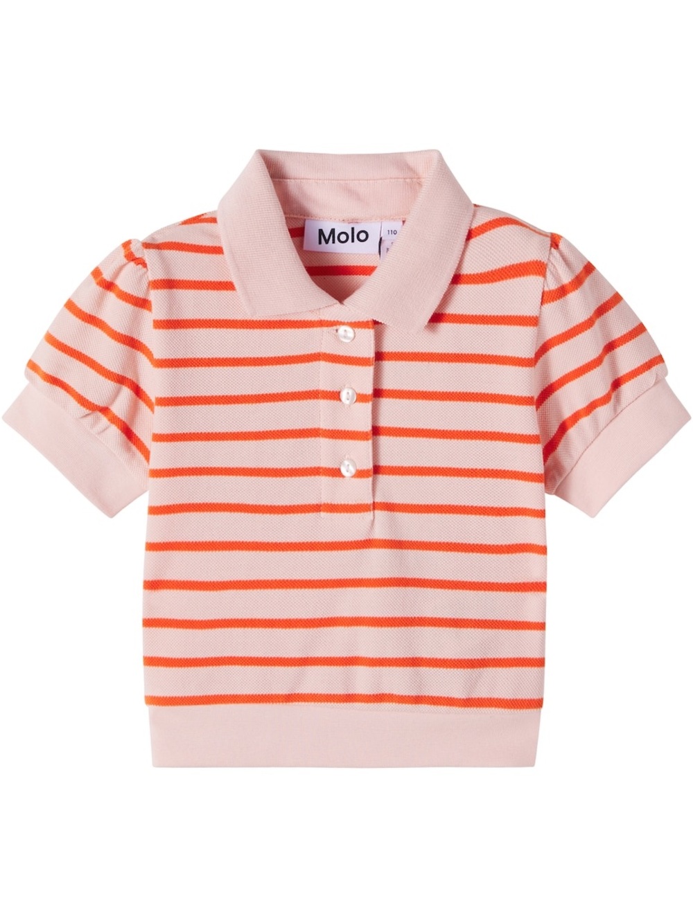 Molo Pink and Orange Striped Short-Sleeve Polo